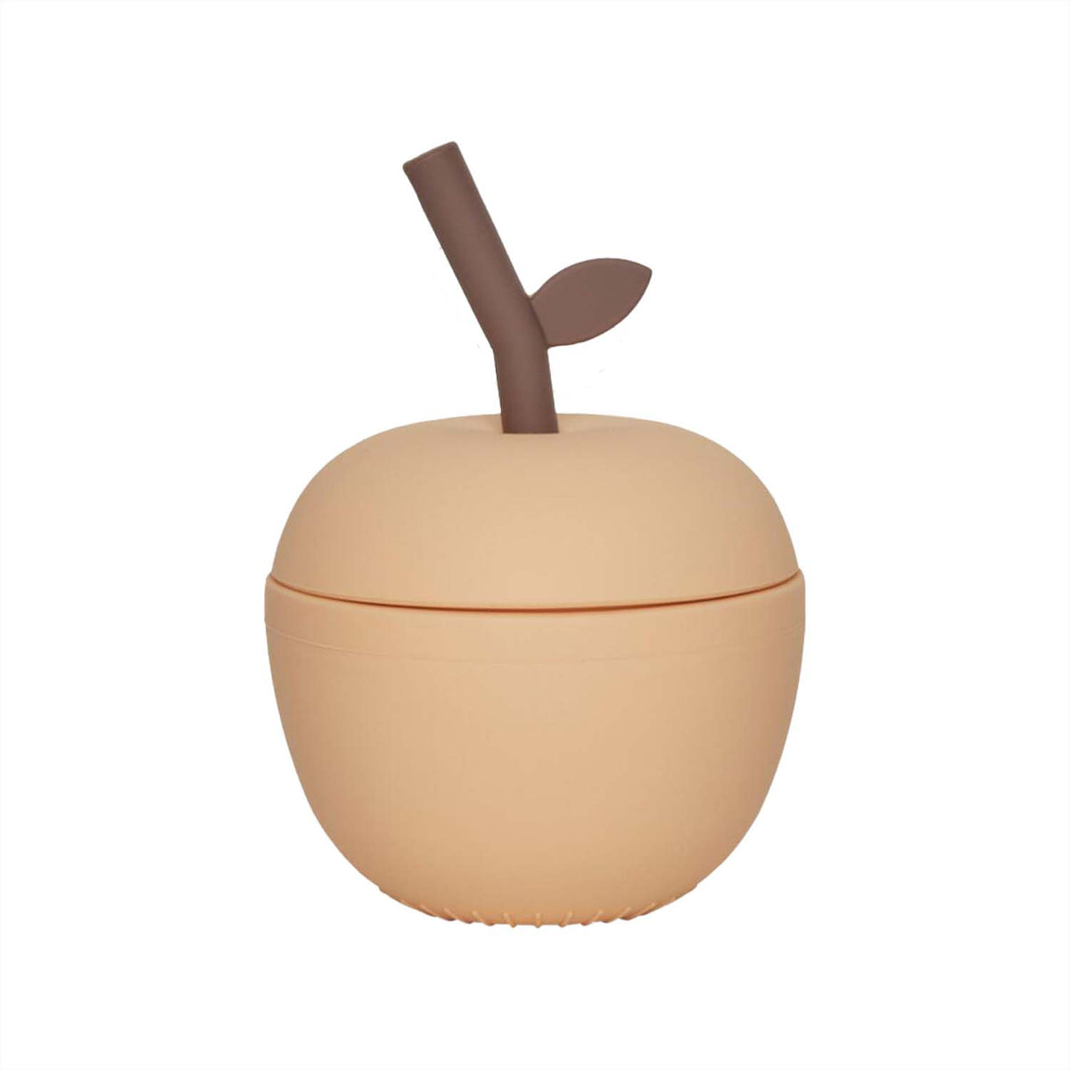 Apfel-Tasse mit Strohhalm (Peach)