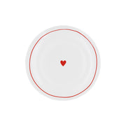 Runder Frühstücksteller "Herz" - 20,4 cm (Rot)