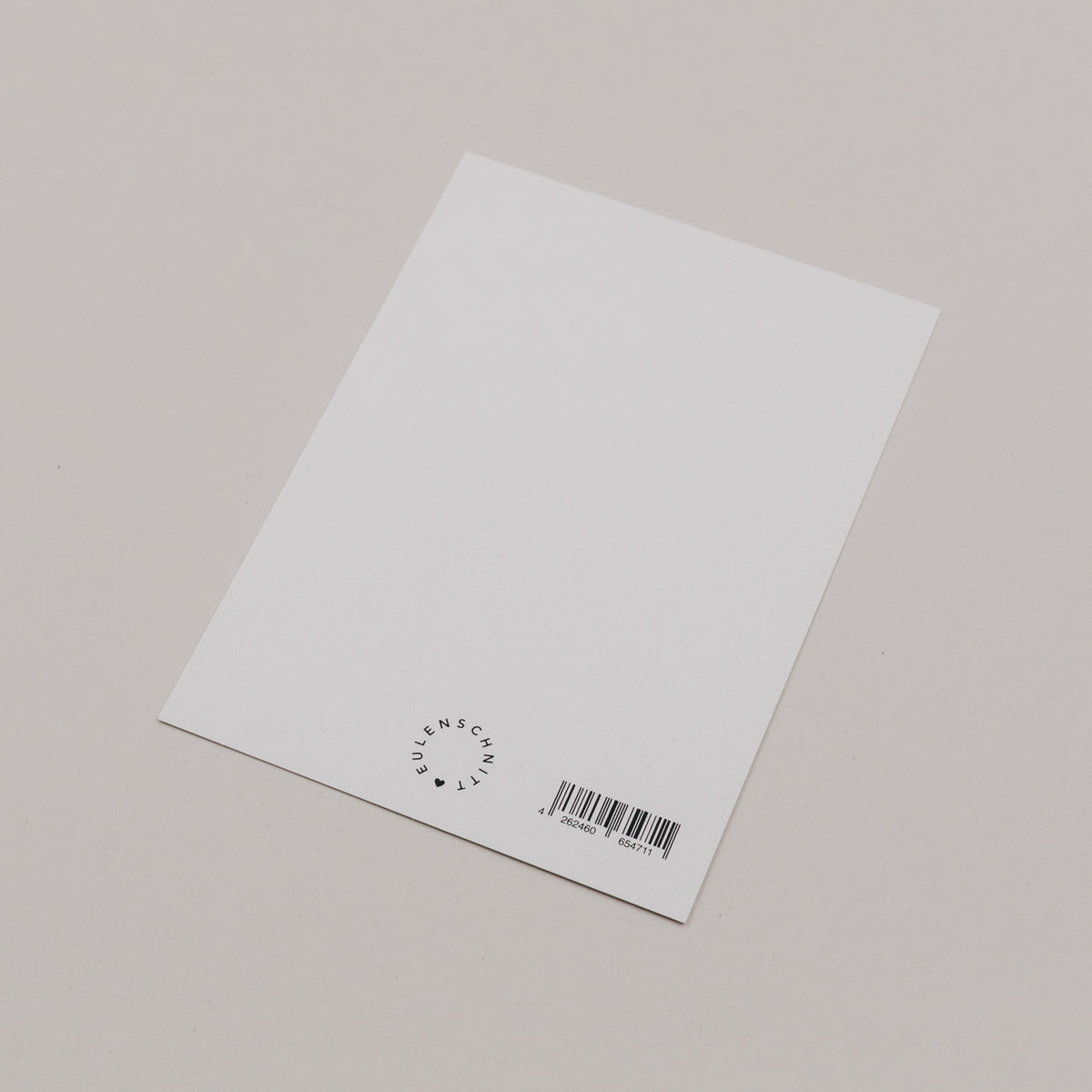 Aquarellkarte Rückseite mit Barcode und Marken-/Produktaufdruck