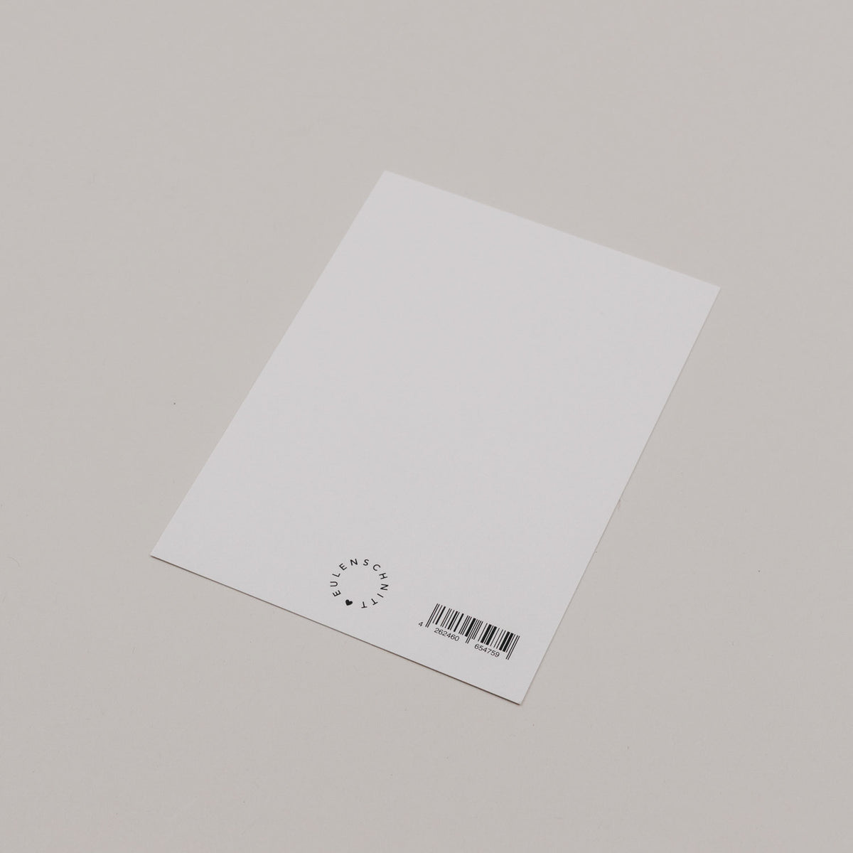 Rückseite der Aquarellkarte mit Kreislogo und Barcode
