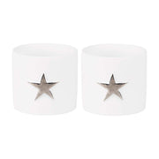 Sternenlichtlein im 2er-Set - 4,5x4,5 cm (Weiß/Silber)