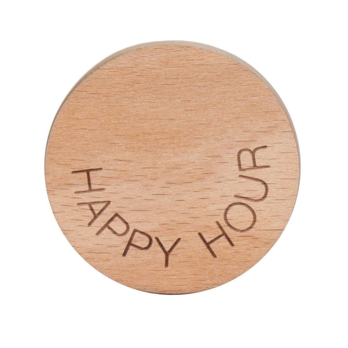 Flaschenverschluss "Happy Hour" - 4,6x4,5x6,6 cm (Natur)