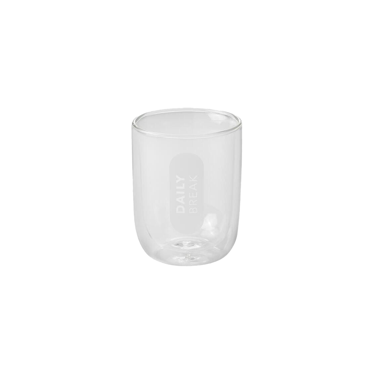 Doppelwandiger Becher "Cozy Time - Daily break" (Transparent)
