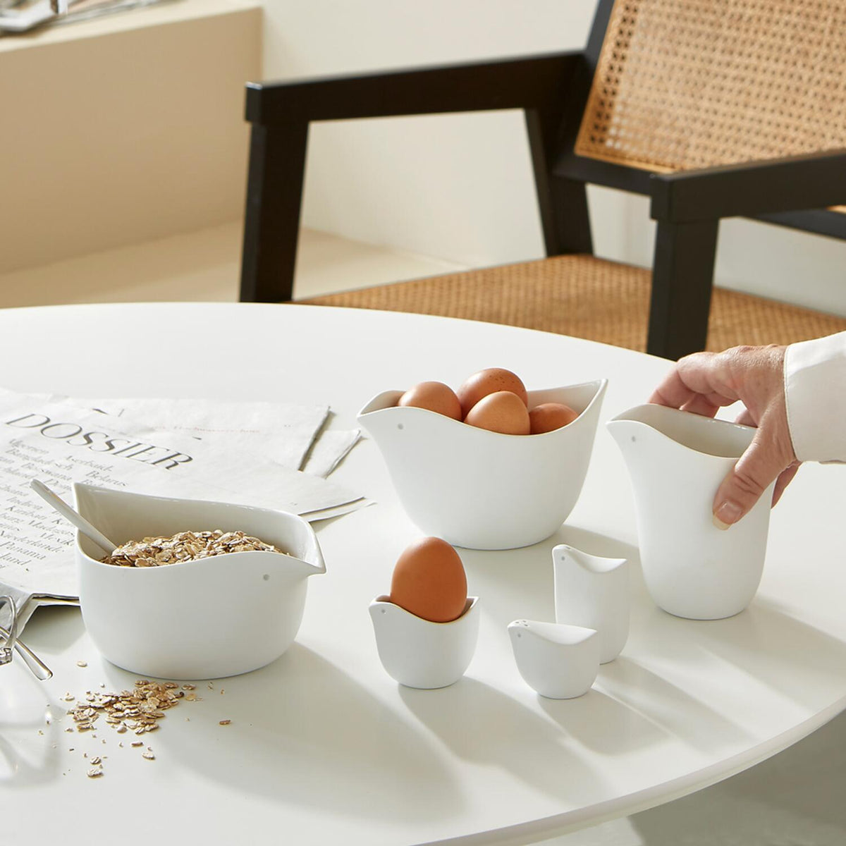 Schalen "Early Bird" im 2er-Set (Weiß)