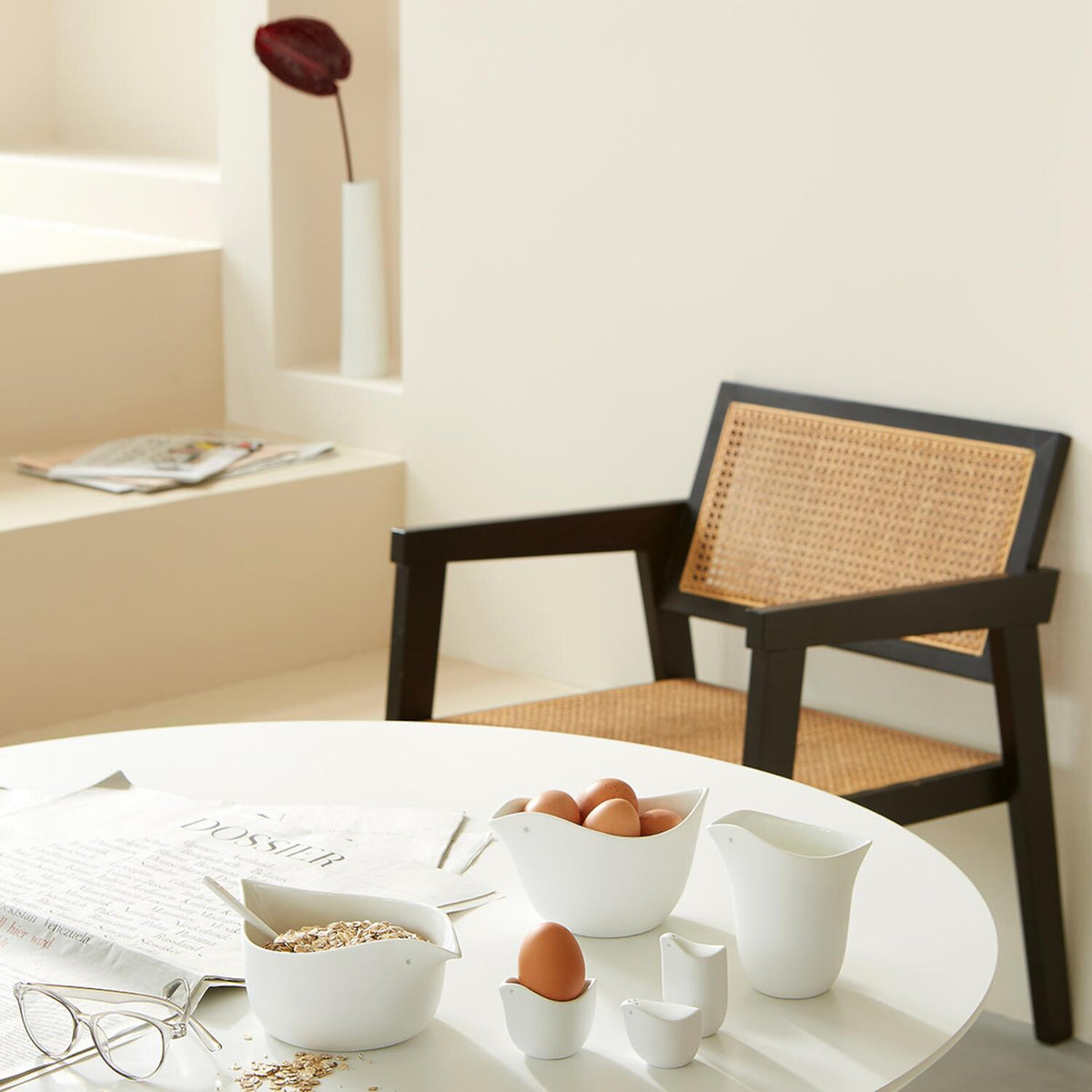 Schalen "Early Bird" im 2er-Set (Weiß)