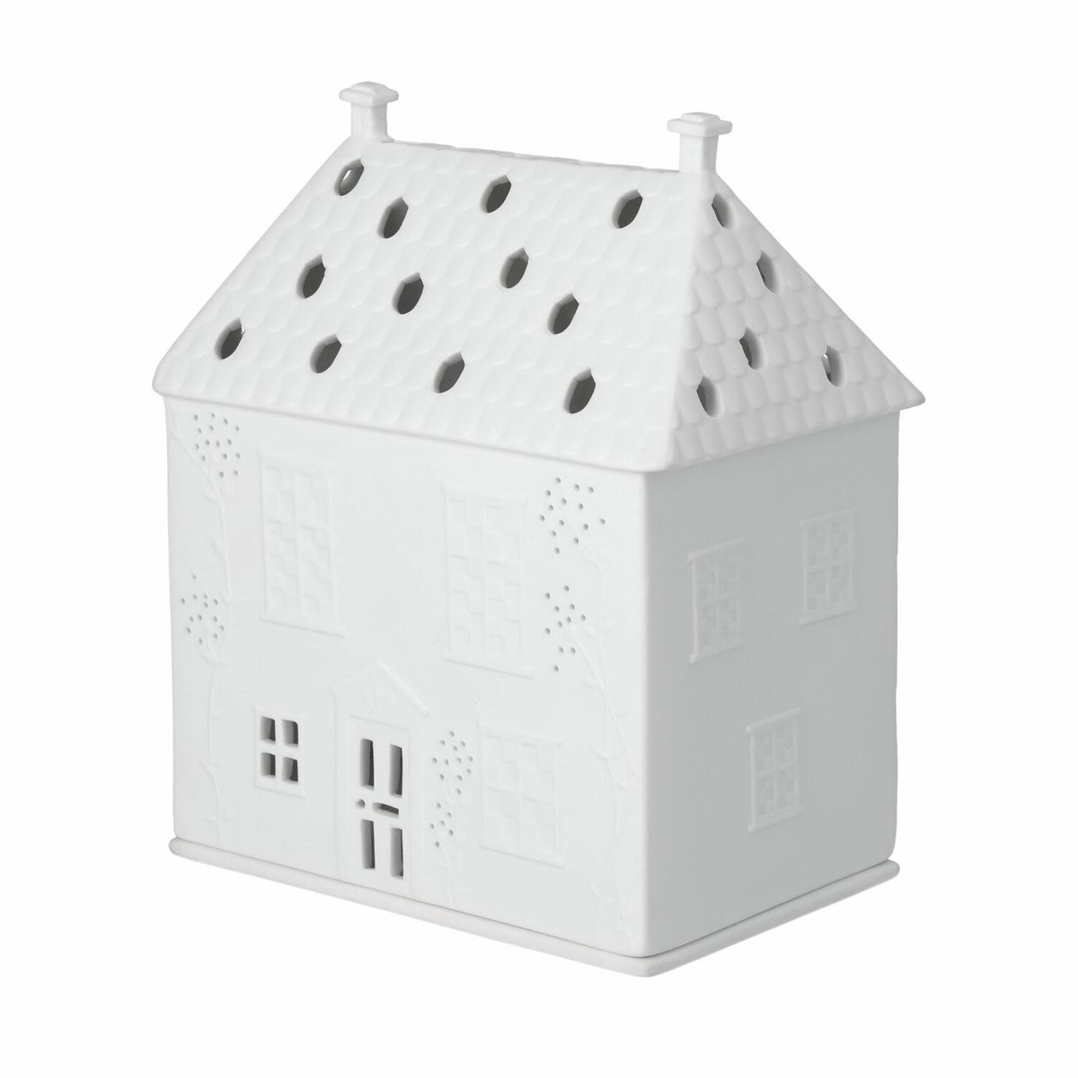 Lichthaus mit Ranken "Cottage" - 14,8x8,8x16,5 cm (Weiß)