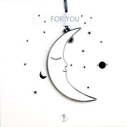 Ornament "Mond" - 1,5x6 cm (Silber)