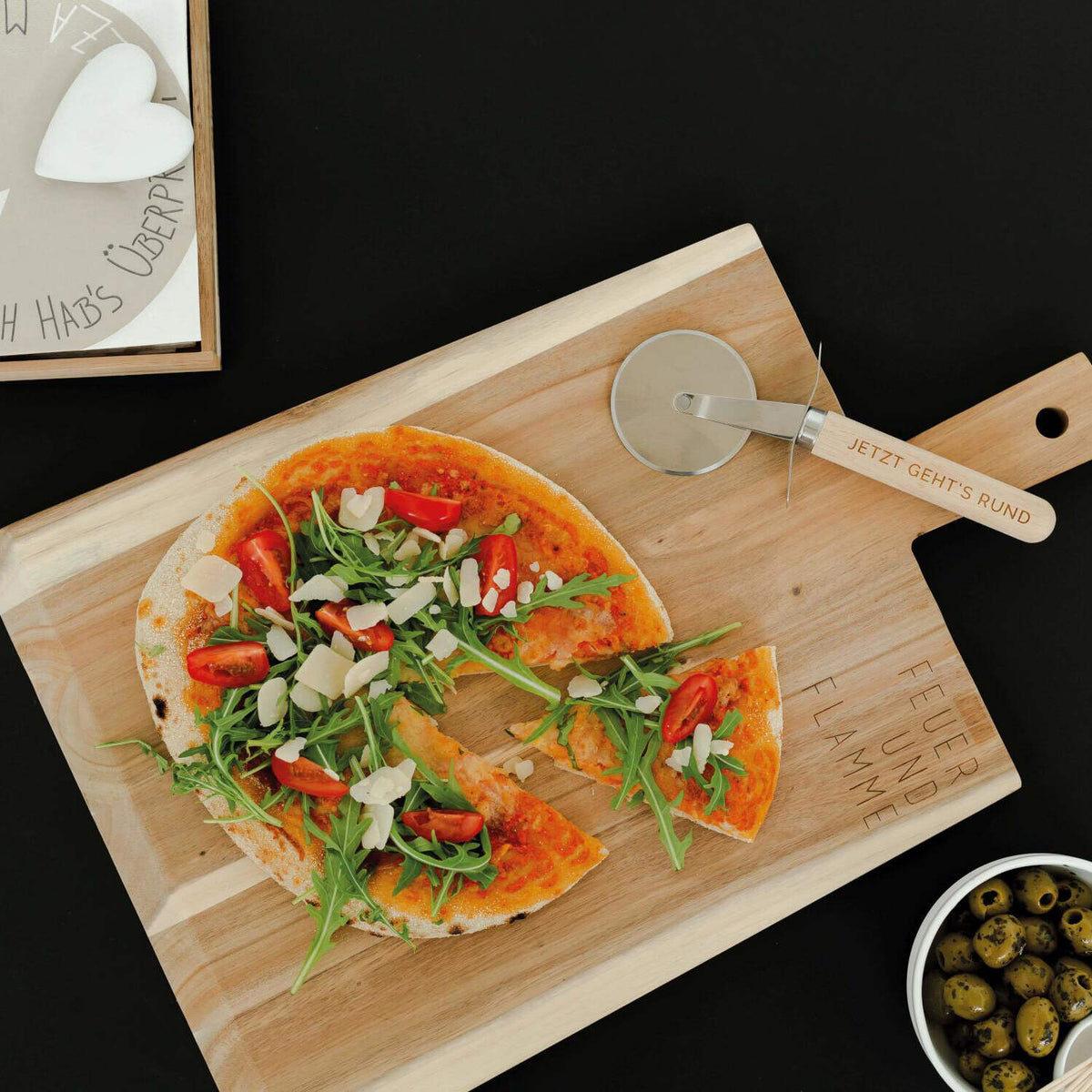 Papierservietten "DINING - Pizza macht alles besser" - 16,5x16,5 cm (Grau)