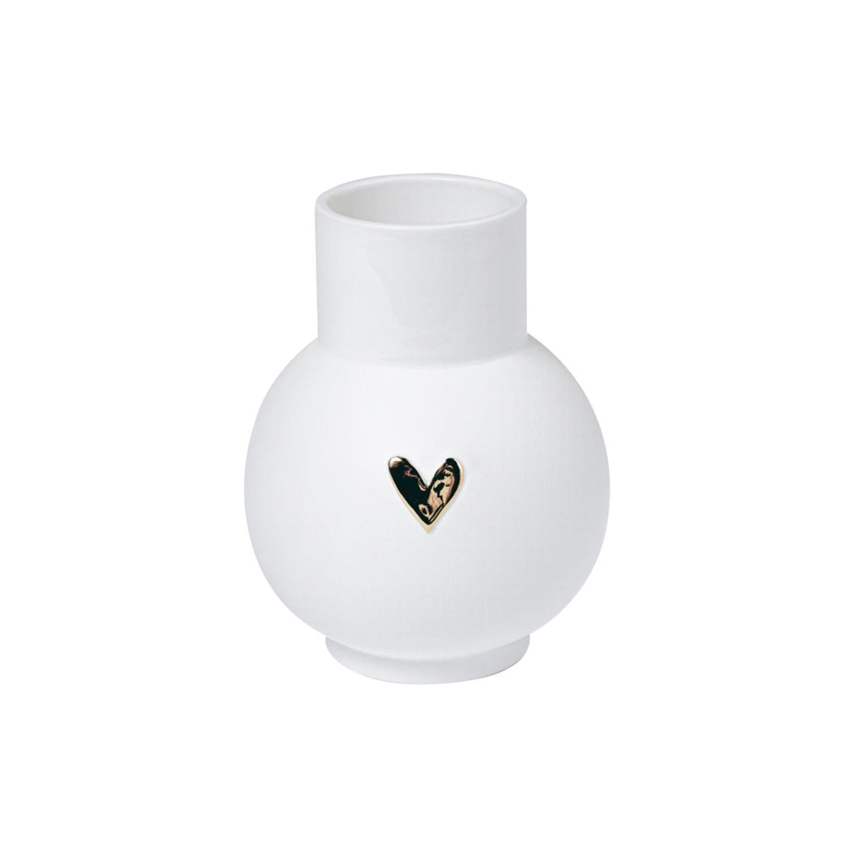Kugelvase "Herz - Gold" (Weiß)