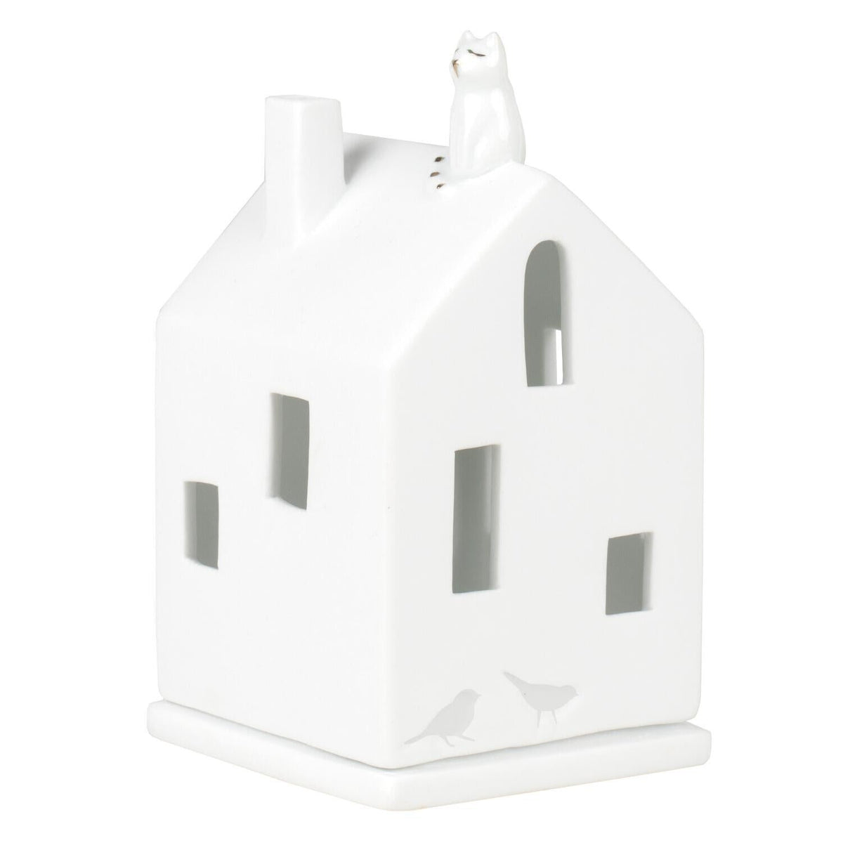 Lichthaus "LIVING - Katze" - 13,5x7x7 cm (Weiß)