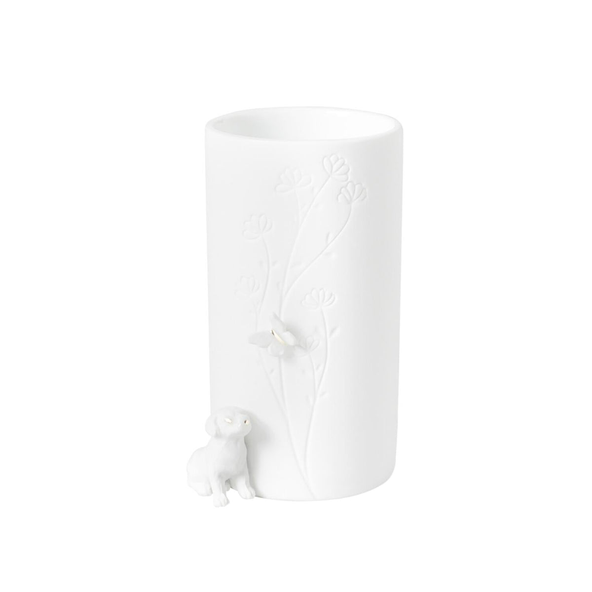 Vase "Hund sitzend" (Weiß)