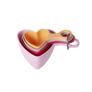 Melamin Messbecher in Herz-Form - 4er-Set (Orange/Bunt)