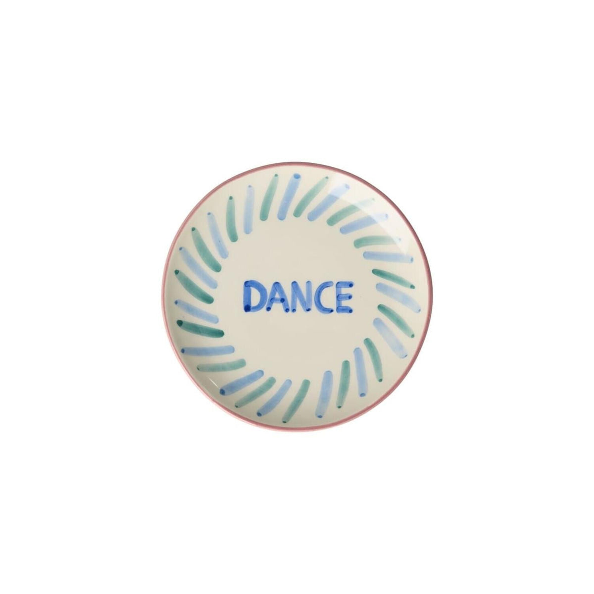 Kuchenteller aus Keramik "Dance" - 15 cm (Weiß/Blau)