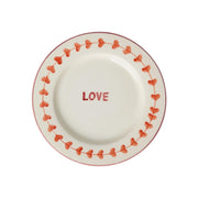 Essteller aus Keramik "Love" - 26 cm (Weiß/Rot)