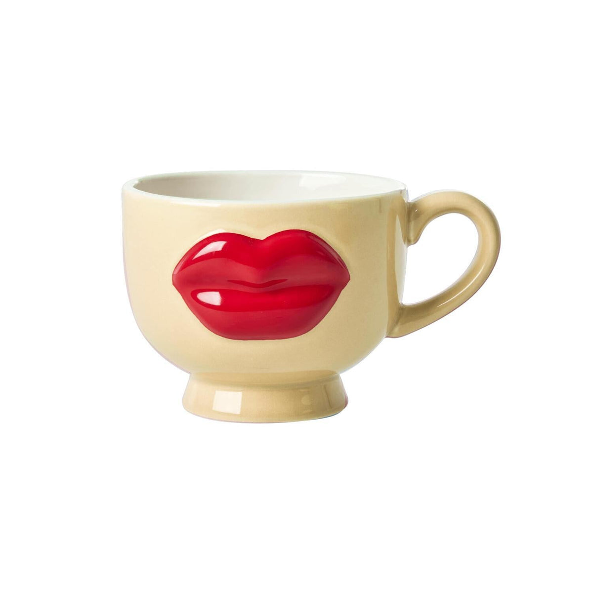 Tasse "Embossed Red Lips" - 250 ml (Creme/Rot)