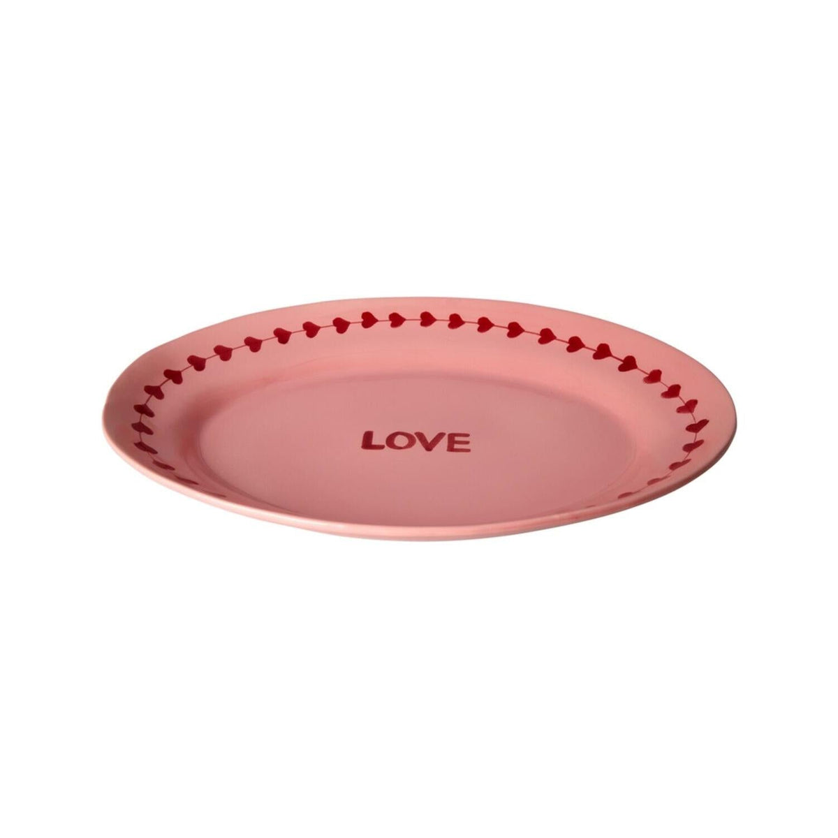 Servierplatte aus Keramik "Love" - L (Rosa)