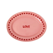 Servierplatte aus Keramik "Love" - L (Rosa)