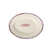 Servierplatte aus Keramik "Merci" - M (Weiß)