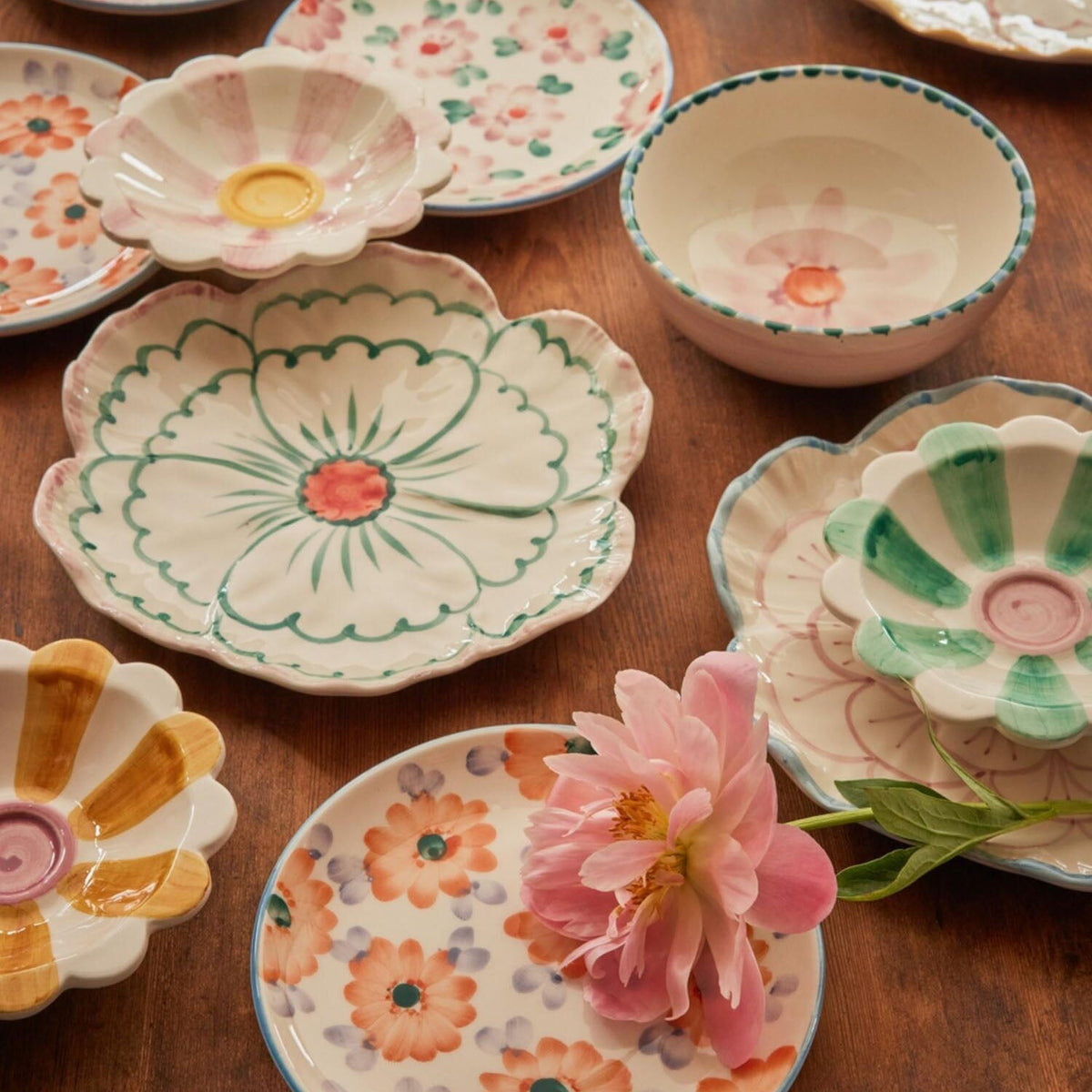 Keramik Beistellteller (Bunt/Pink)