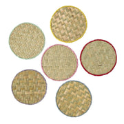 Untersetzer aus Raffia im 6er-Set - Rund "YIPPIE YIPPIE YEAH"