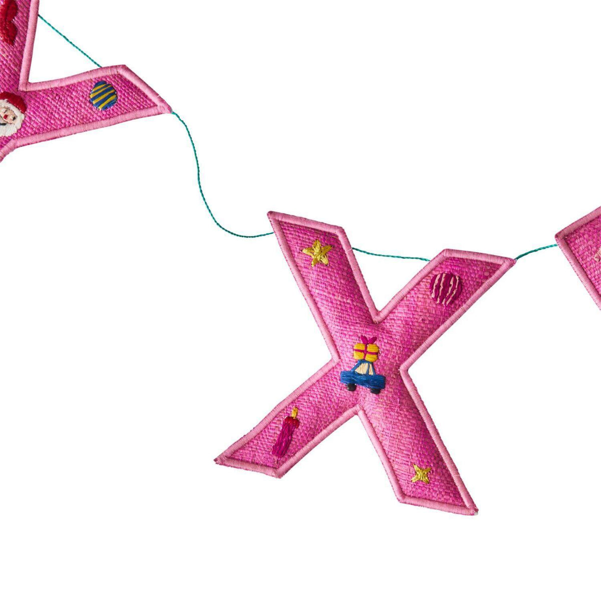 Weihnachtsgirlande "HAPPY XMAS" (Pink)