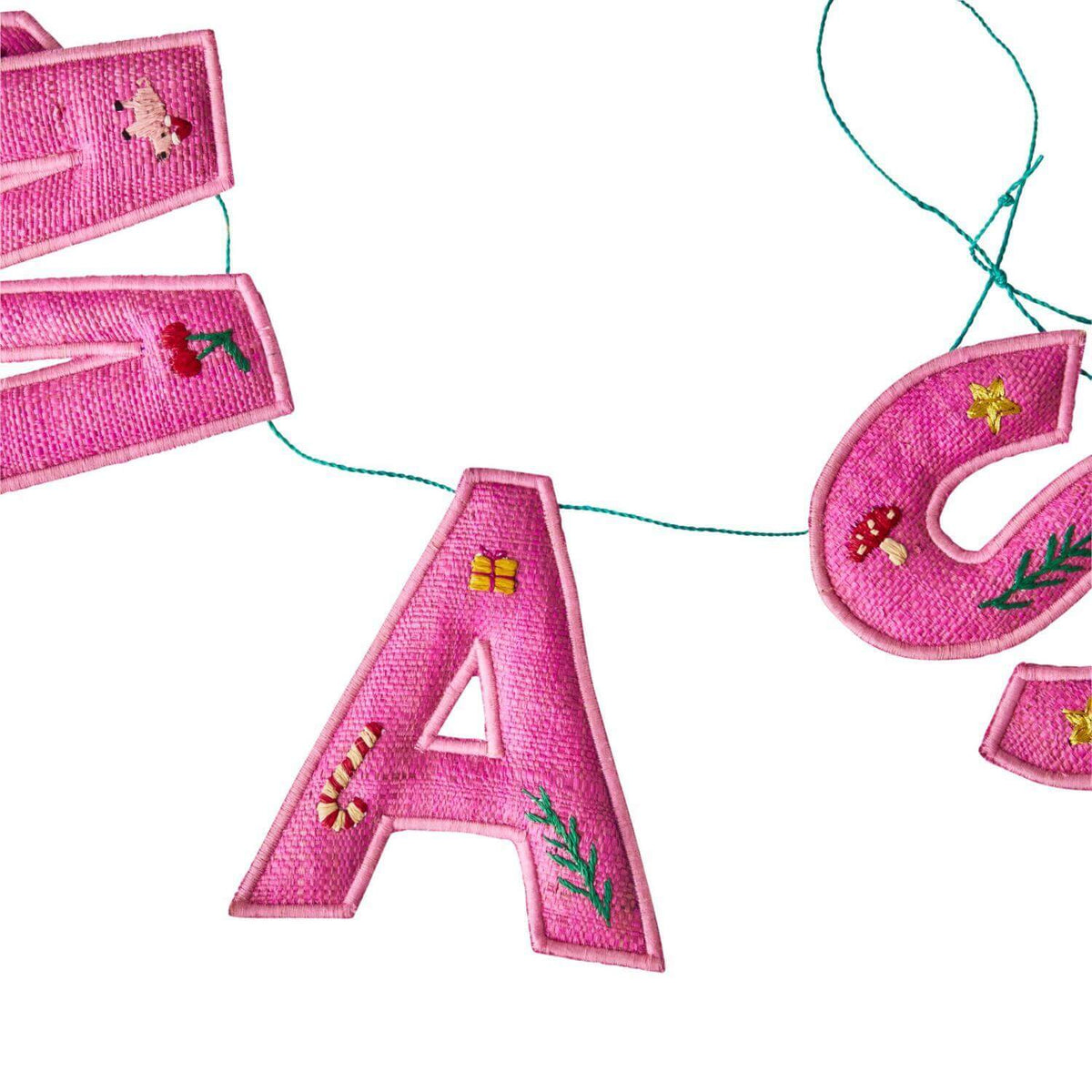 Weihnachtsgirlande "HAPPY XMAS" (Pink)
