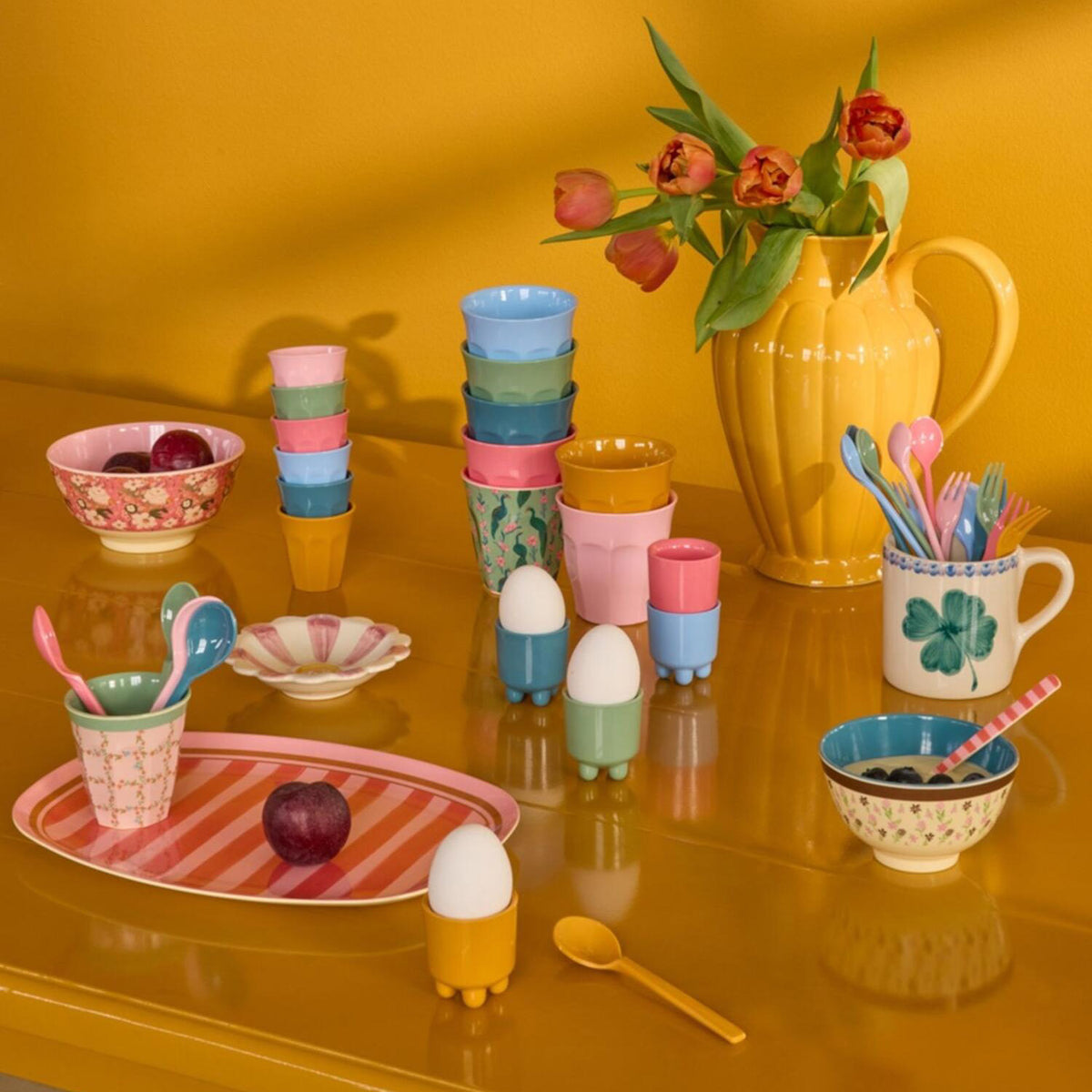 Melamin-Schale mit Blumenmuster, rosa