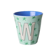 Melamin Becher "Buchstabe W - Stars" - M (Bunt)