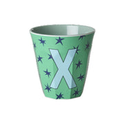 Melamin Becher "Buchstabe X - Stars" - M (Bunt)