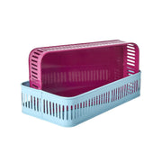 Tablett aus Metall im 2er-Set - 34,5x18x7,5 cm (Mint/Soft Plum)
