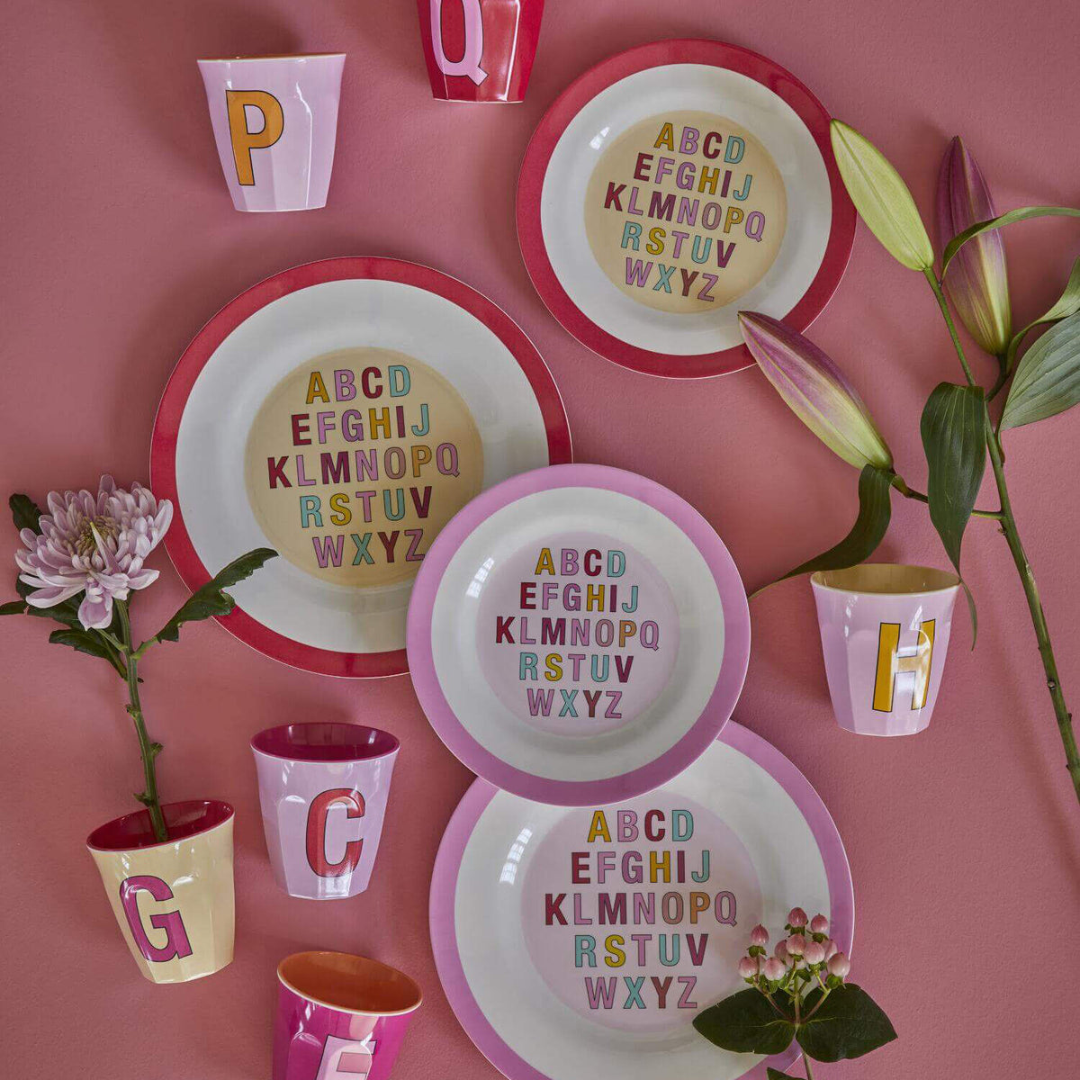 Melamin Essteller "Alphabet" (Rot)