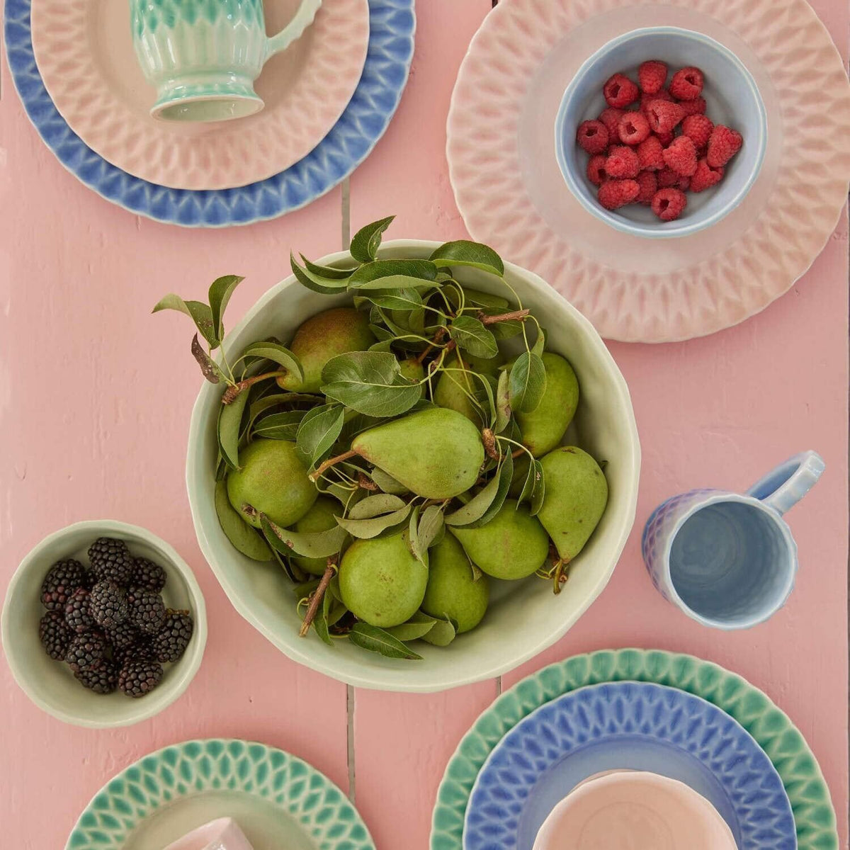 Salatschüssel aus Keramik (Aqua)