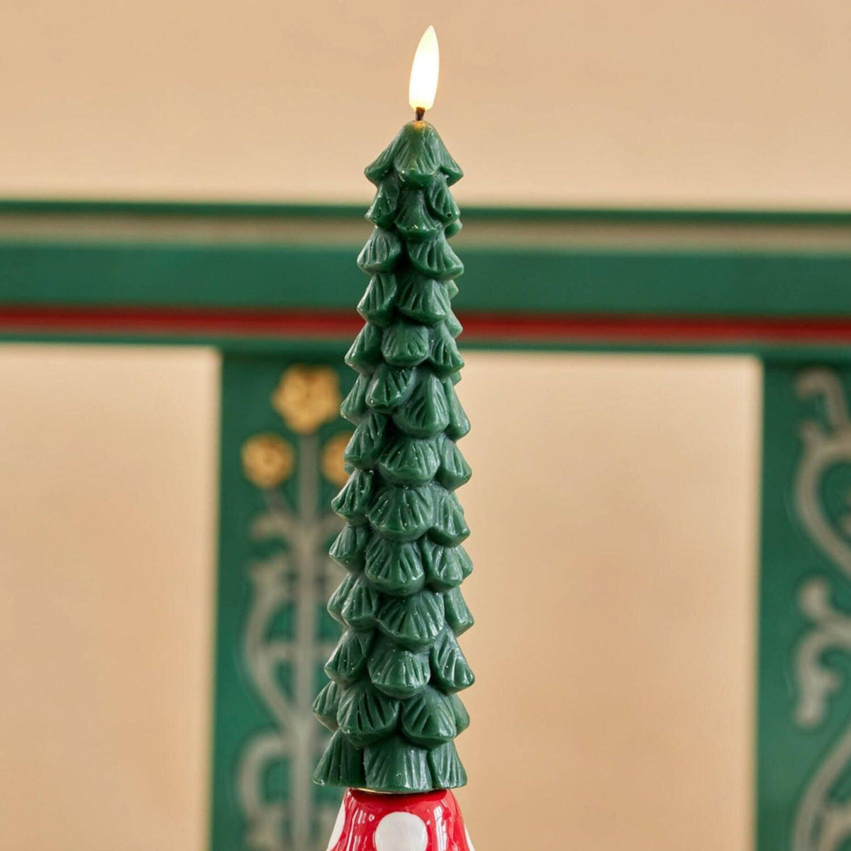 LED Kerze "Xmas Tree" im 2er-Set (Grün)