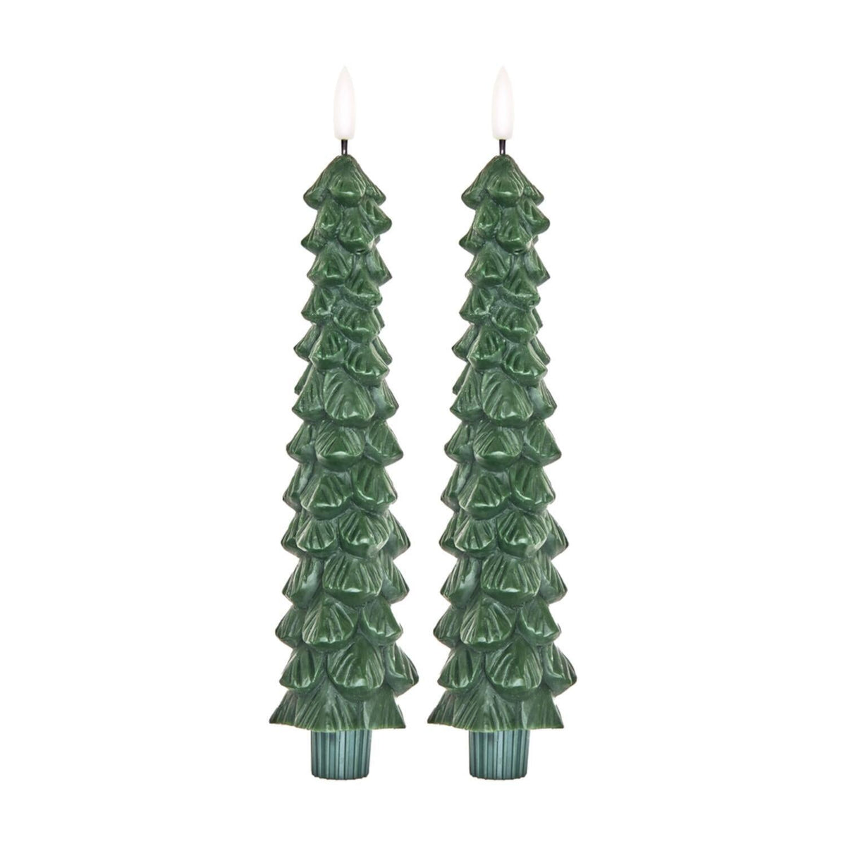LED Kerze "Xmas Tree" im 2er-Set (Grün)