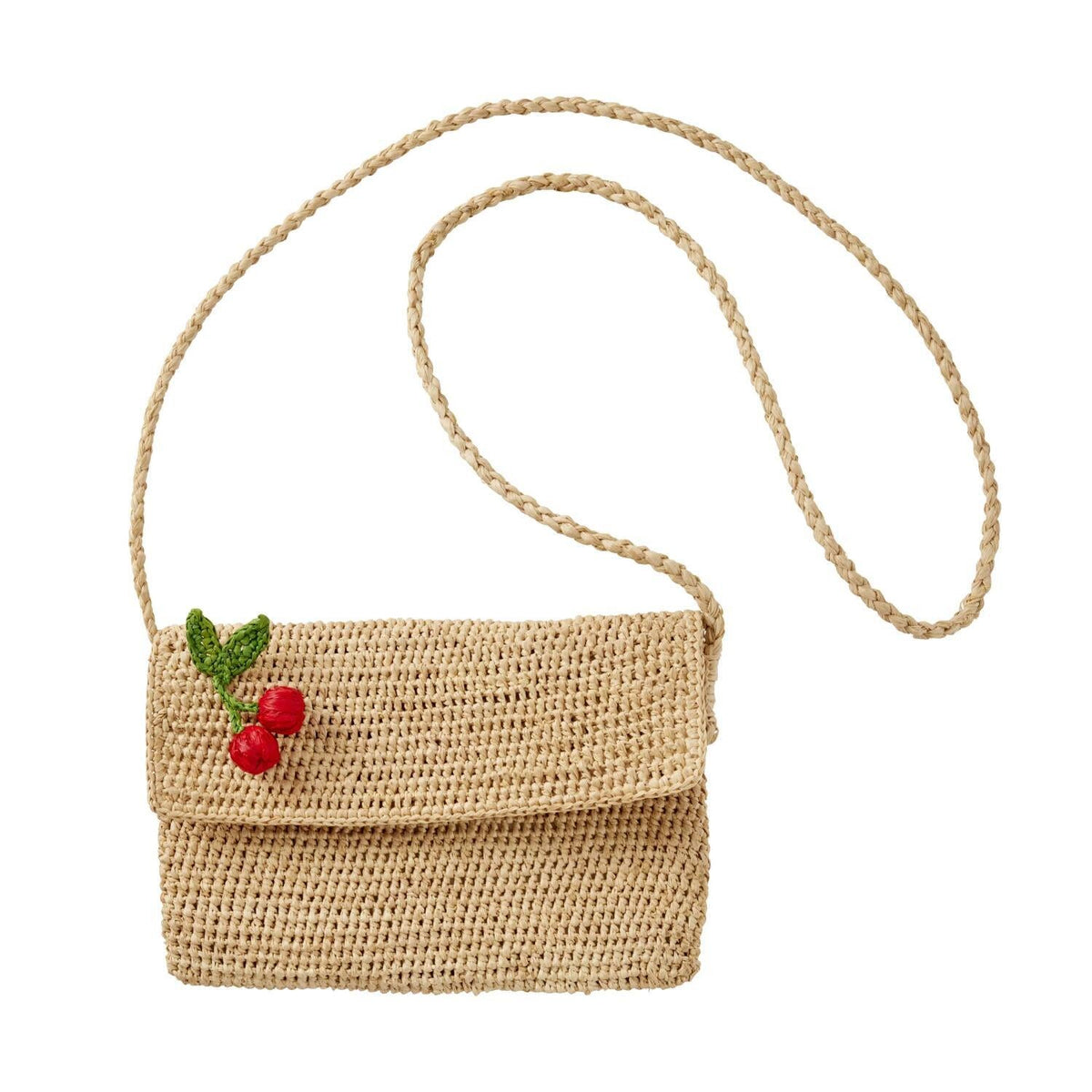 Häkeltasche "Raffia - Cherry" - 14x21x12 cm (Natur)