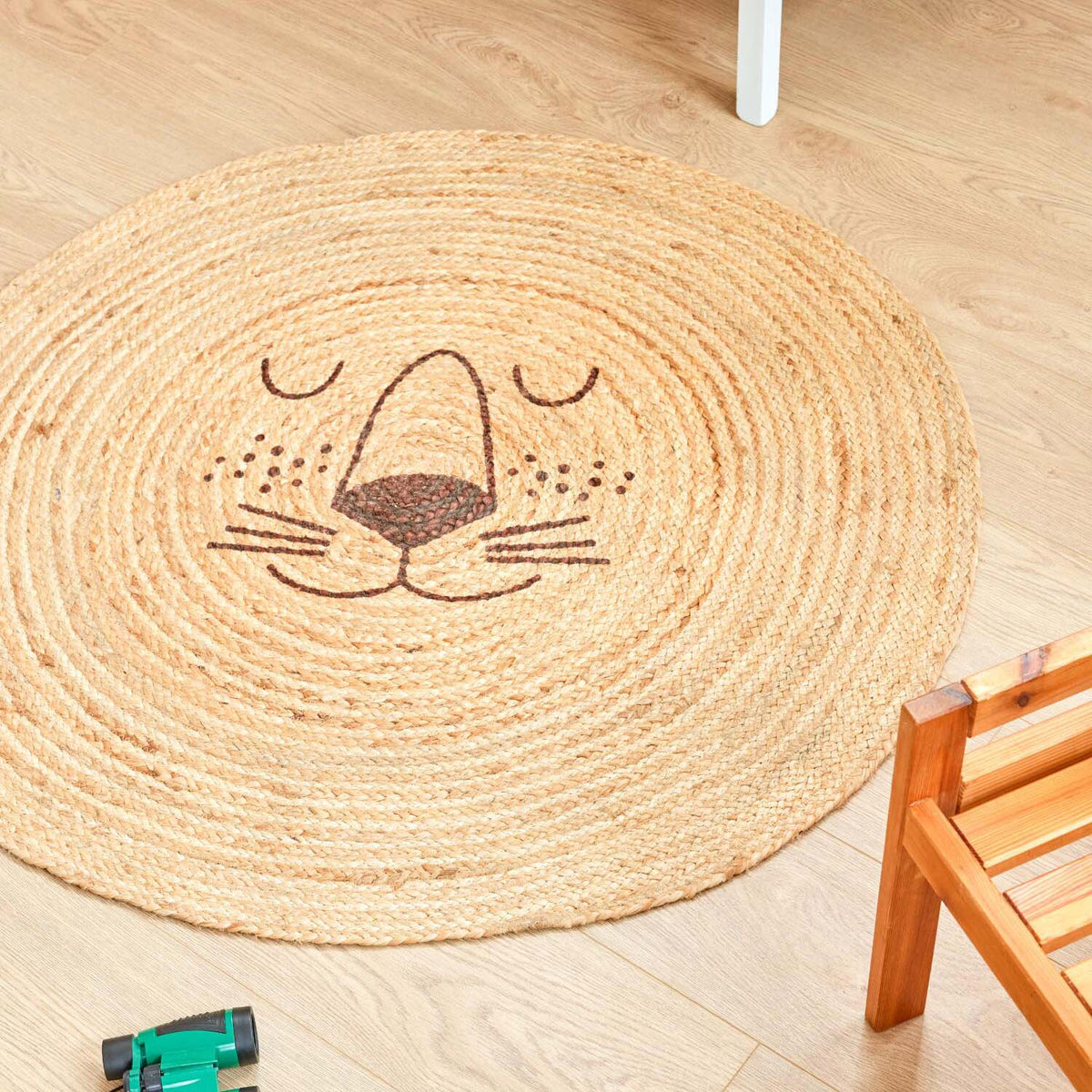 Juteteppich "Lion Face" - 100 cm (Natur)