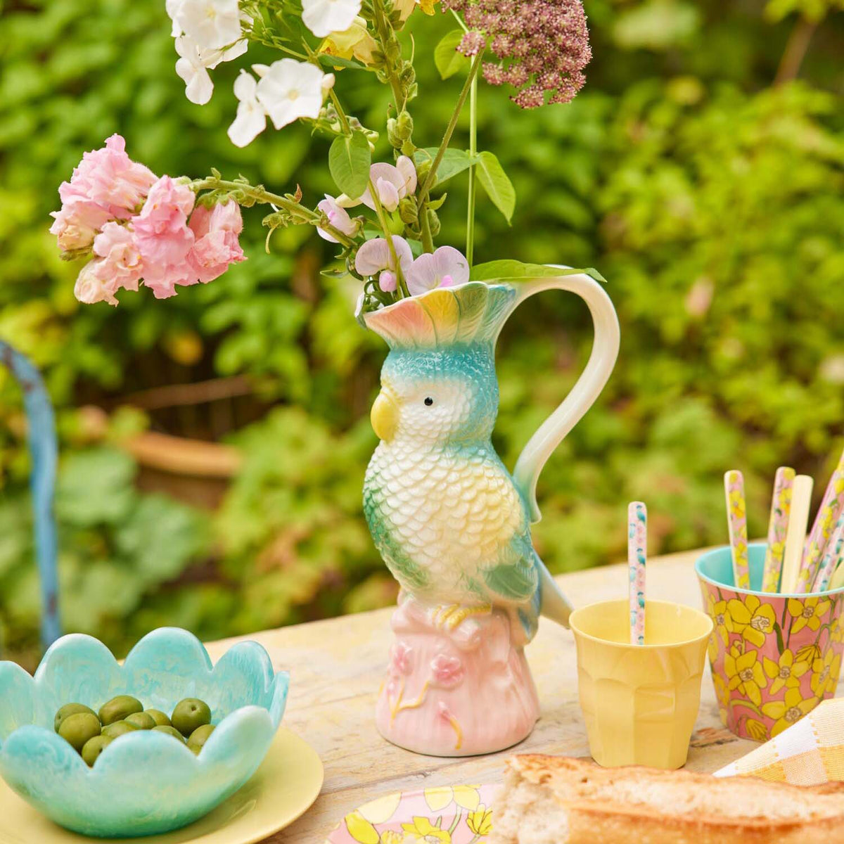 Melamin Salat-Löffel "Exotic Bird" - 21 cm (Bunt)