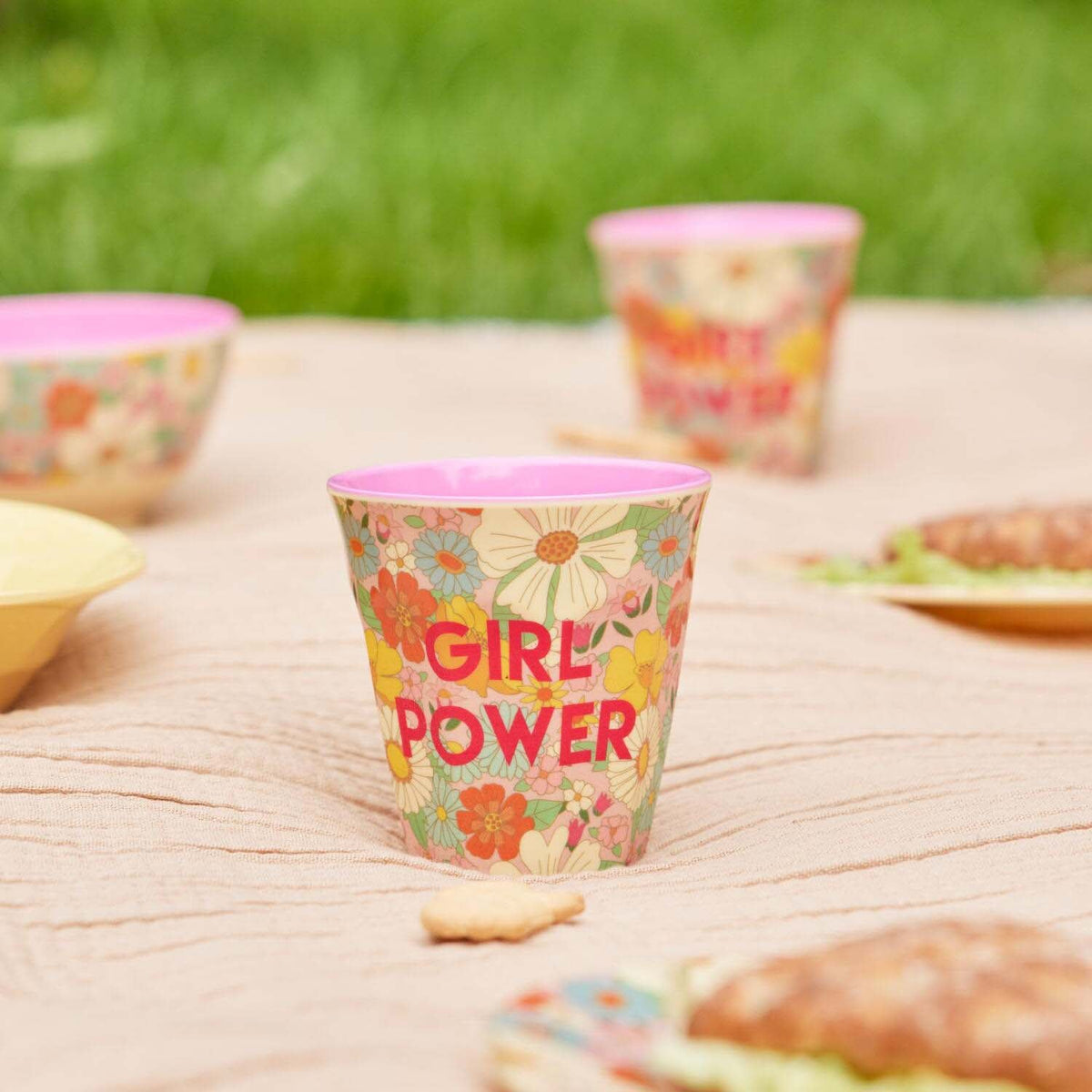 Melamin Becher "Flower Power" - M (Bunt)