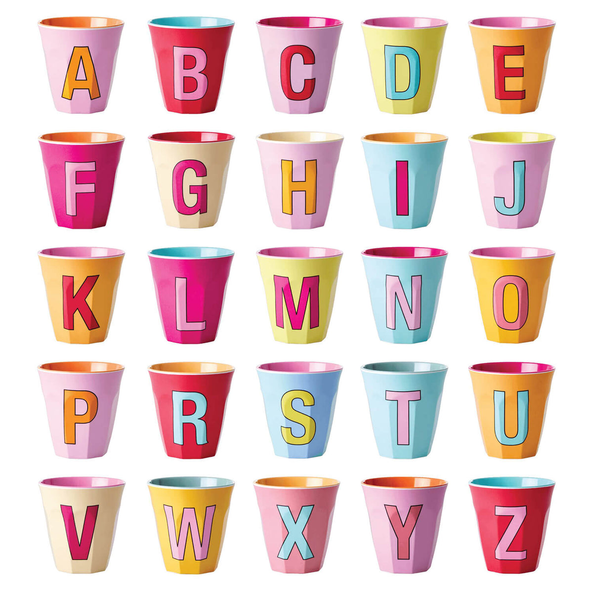 Melamin Becher "Buchstabe I" - Medium (Mintblau)
