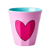 Melamin Becher "Herz" - Medium (Rosa)