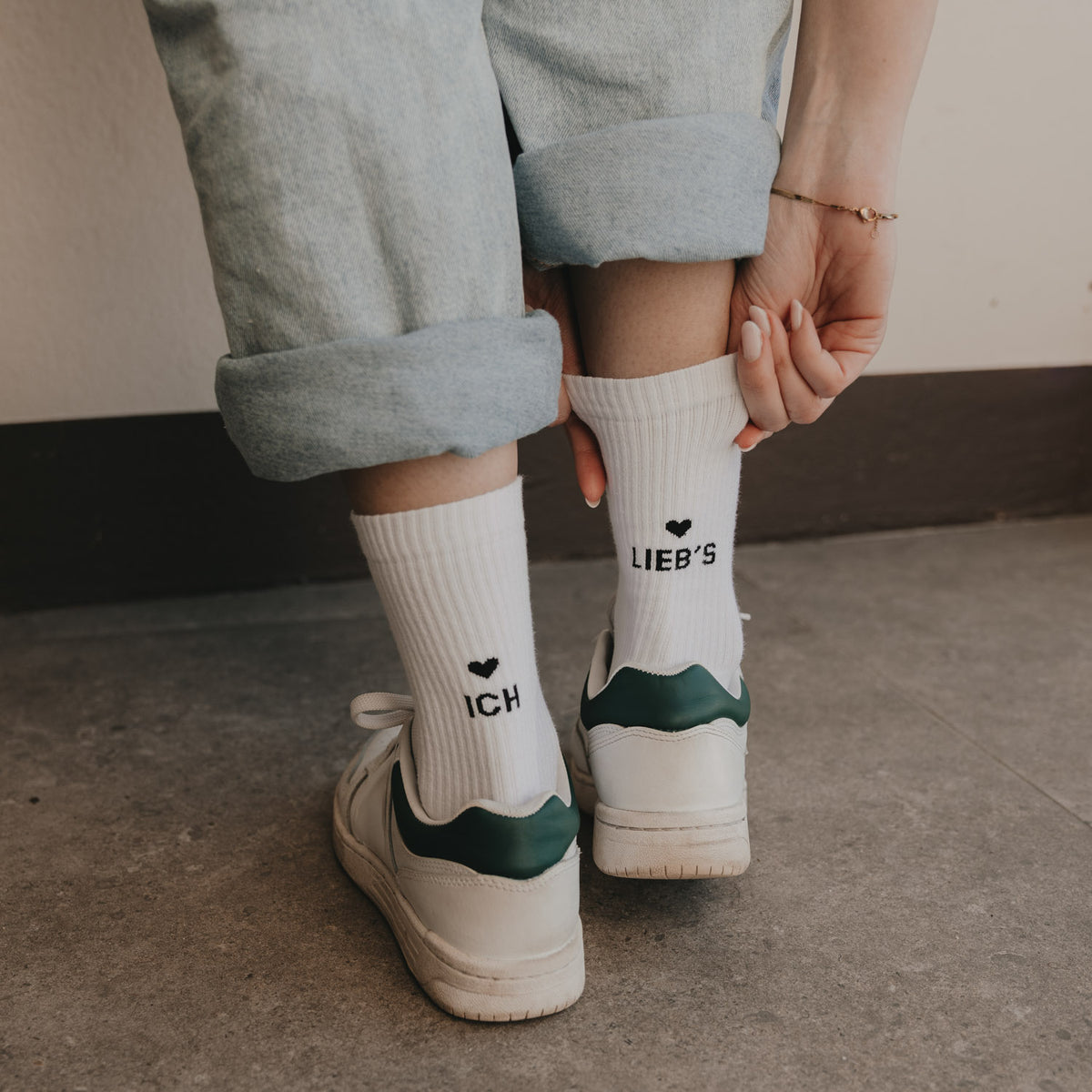 Socken "Ich Liebs" (Weiß)