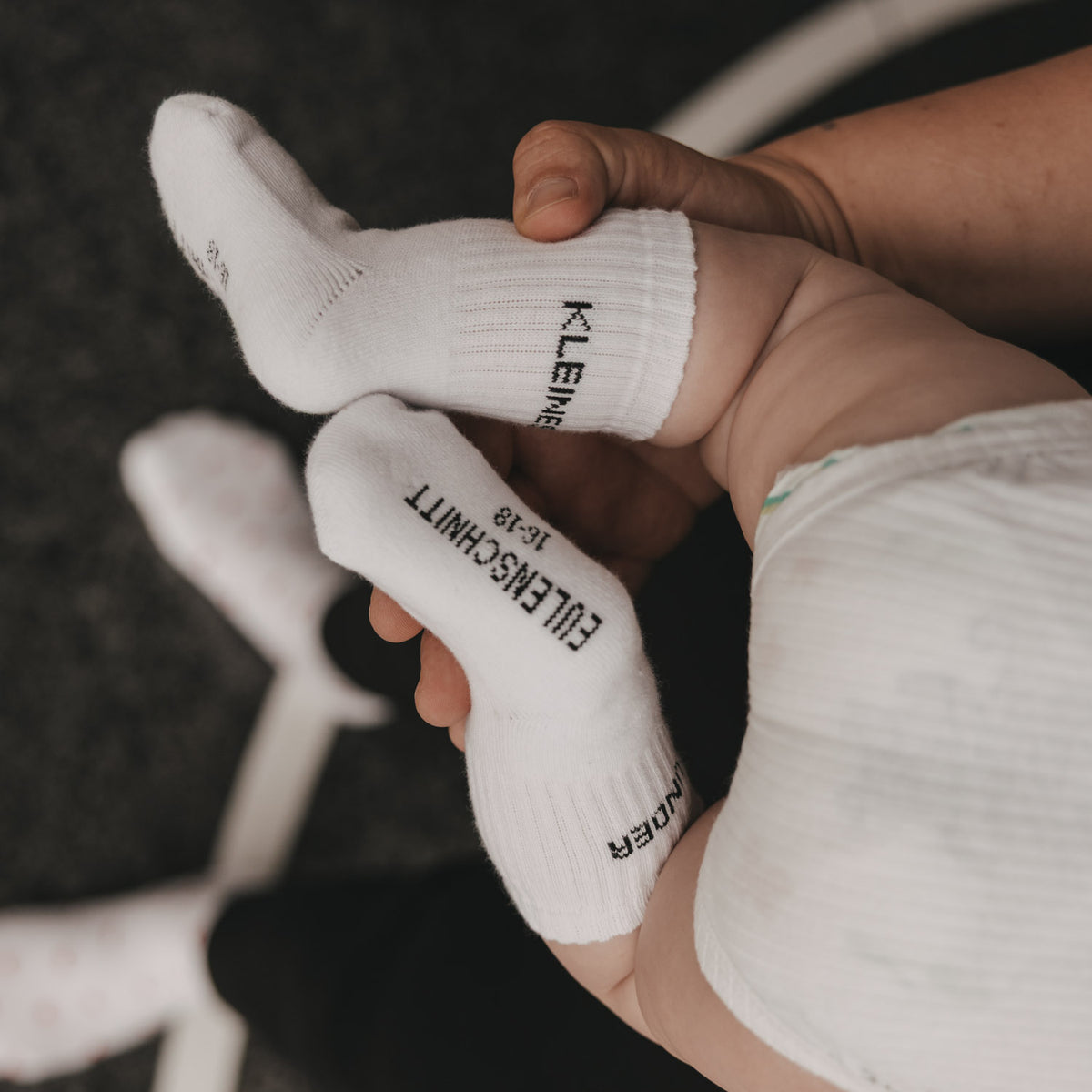 Babysocken "Kleines Wunder" - Größe 16-18 (Weiß)