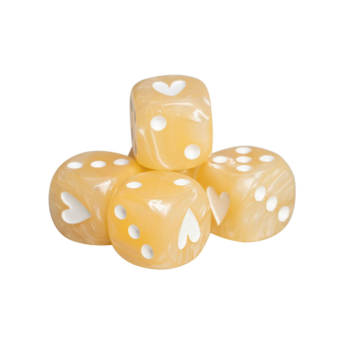 Kniffel-Set aus Würfel, Kugelschreiber & Block (Creme)