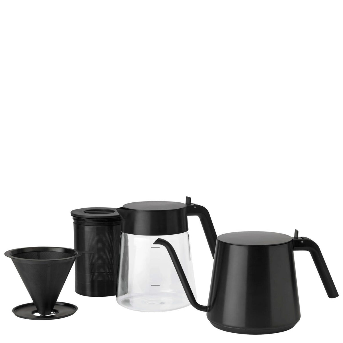 Glaskanne "Nohr" - 18x16 cm (Black Metallic)