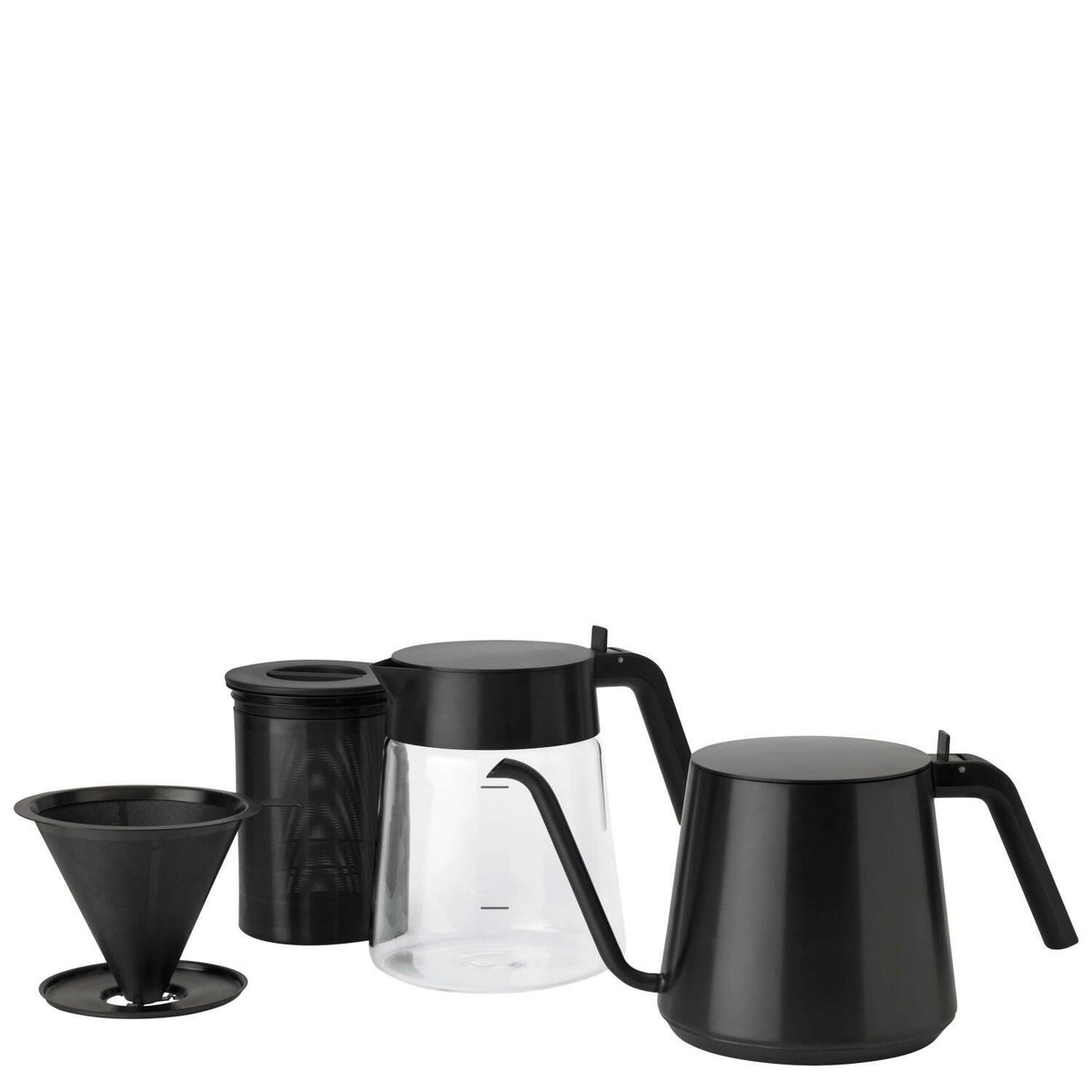 Glaskanne "Nohr" - 18x16 cm (Black Metallic)
