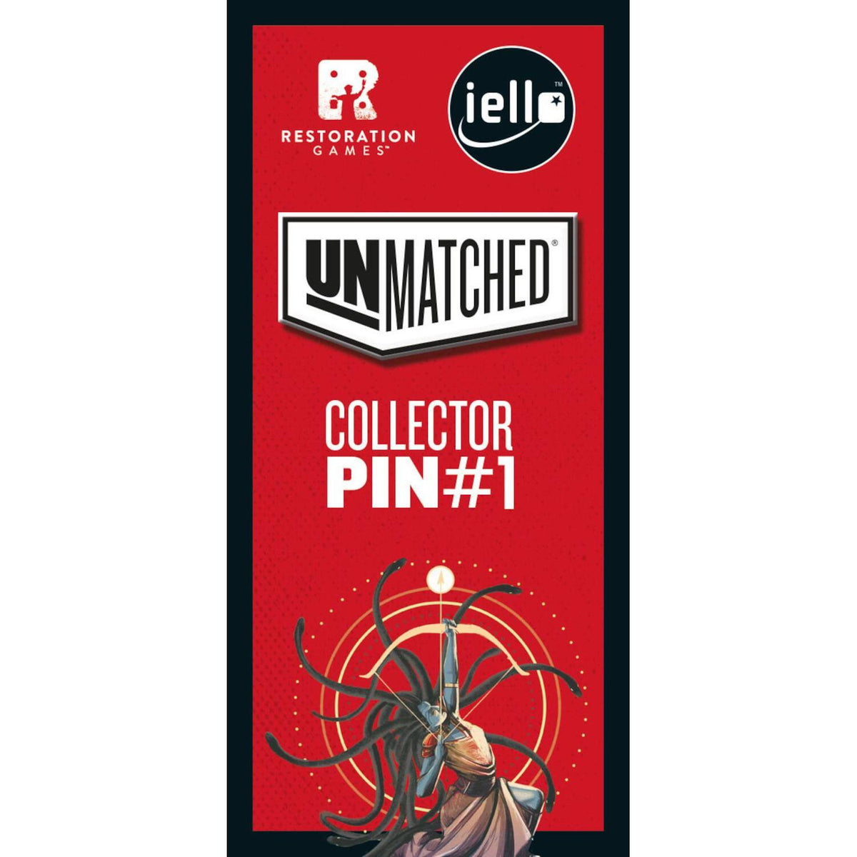 Sammler-Ansteckpin „Unmatched“ Nr. 1, silberfarbenes Logo im Kartenhalter